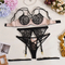 Wholesale See Through Mesh Embroidery Women's Bra Panty Sets Sexy Cross-Strap Lingerie