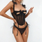 Sexy Hollow out Fishbone Underwear Set Wholesale Two Pieces Woman Lingerie