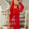 Wholesale Deep-V See Through Mesh Underwear Set Sexy Long Skirt Woman Halloween Lingerie