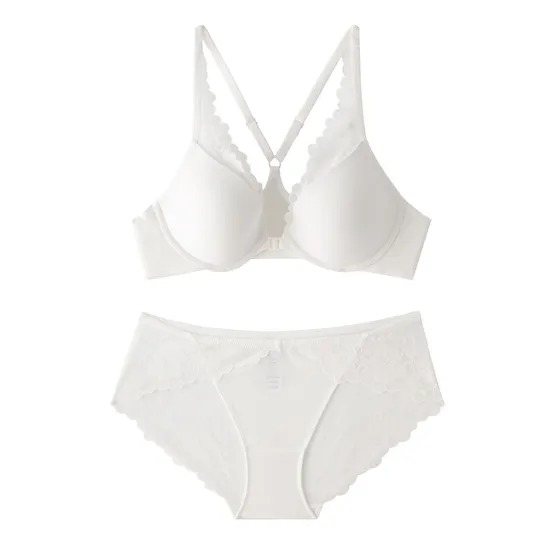 Wholesale Sexy French Ultra-Thin Bra Lace for Women Front-Buttoned Set Underwear Lingerie