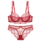 Hot Sell for Women Ultra-Thin Hollowed-out Underwear Transparent Lace Bra Set Sexy Lingerie