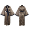 Sexy Satin Leopard Print Long Sleepwear for Woman Wholesale V-Neck Silk Night Robe