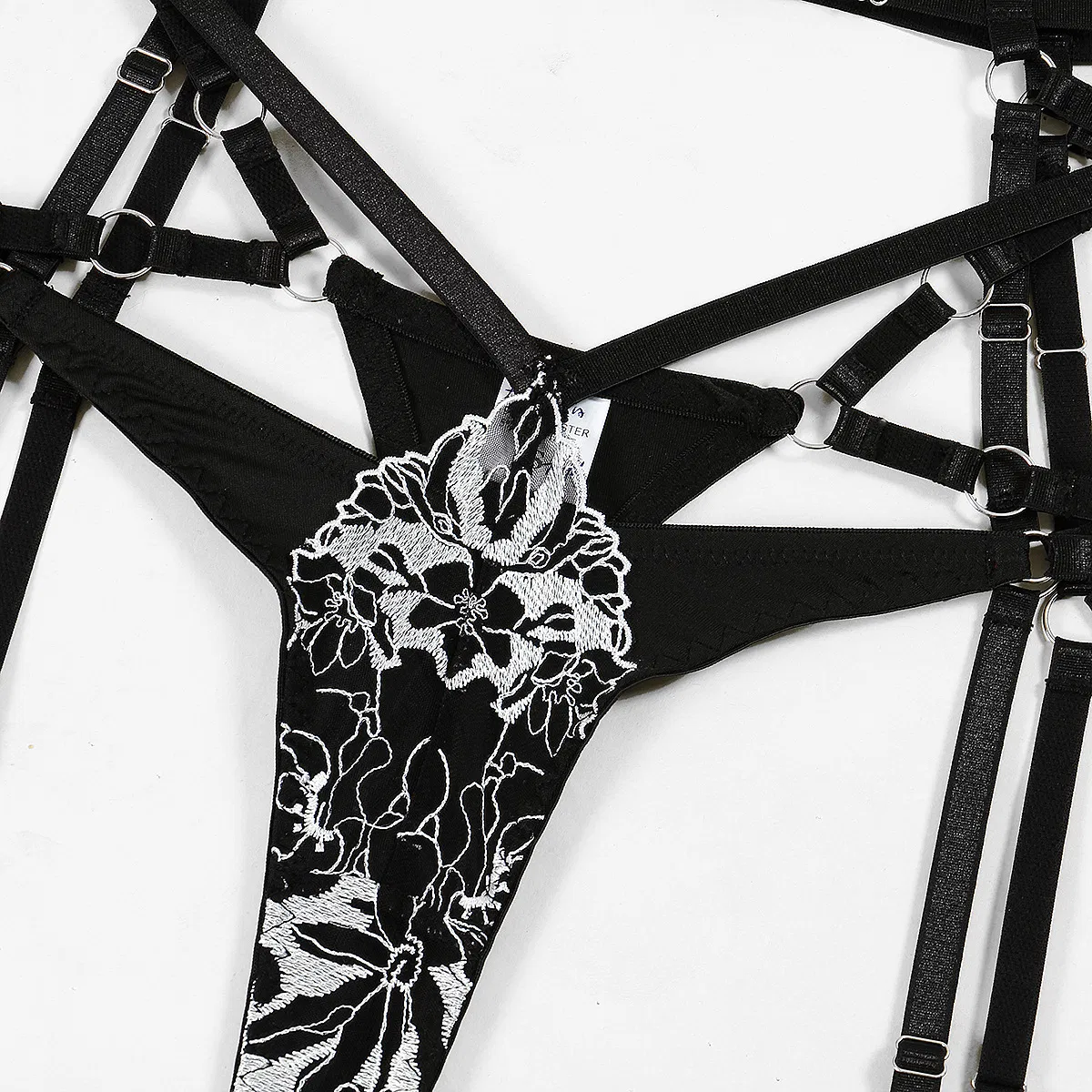 Sexy See-Through Woman Bra Set Sexy Flower Complex Embroidery Mesh Lingerie