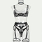 Sexy See-Through Woman Bra Set Sexy Flower Complex Embroidery Mesh Lingerie