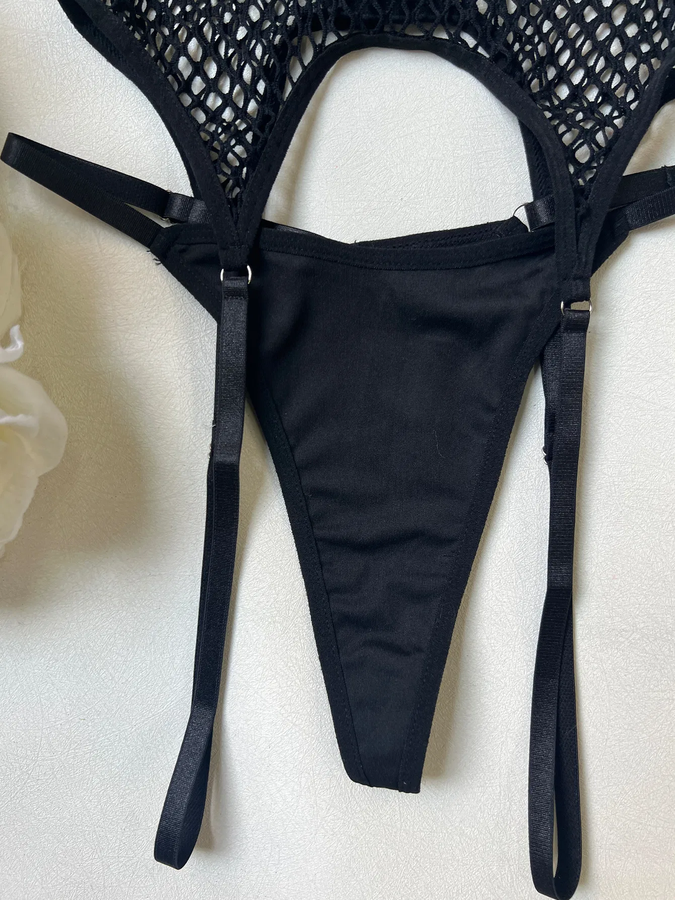 New Design See Through Fishing Net Lingerie Set Sexy One-Piece Hollow out Bodysuit