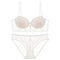 French Smooth Embroidery Lace Trim Sexy Breathable Gathering for Women Soft Bra Ultra-Thin Set Sexy Underwear Lingerie