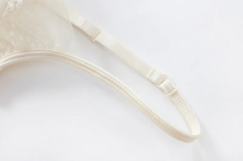 2025 Wholesale Hot Sell Woman Ultra-Thin Embroidery Lace Trim Sexy Breathable Soft Bra Set Underwear Sexy Lingerie