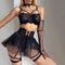 Wholesale Mesh Fluffy Short Skirt Underwear Set Hot Sale Eyelash Lace Lingerie