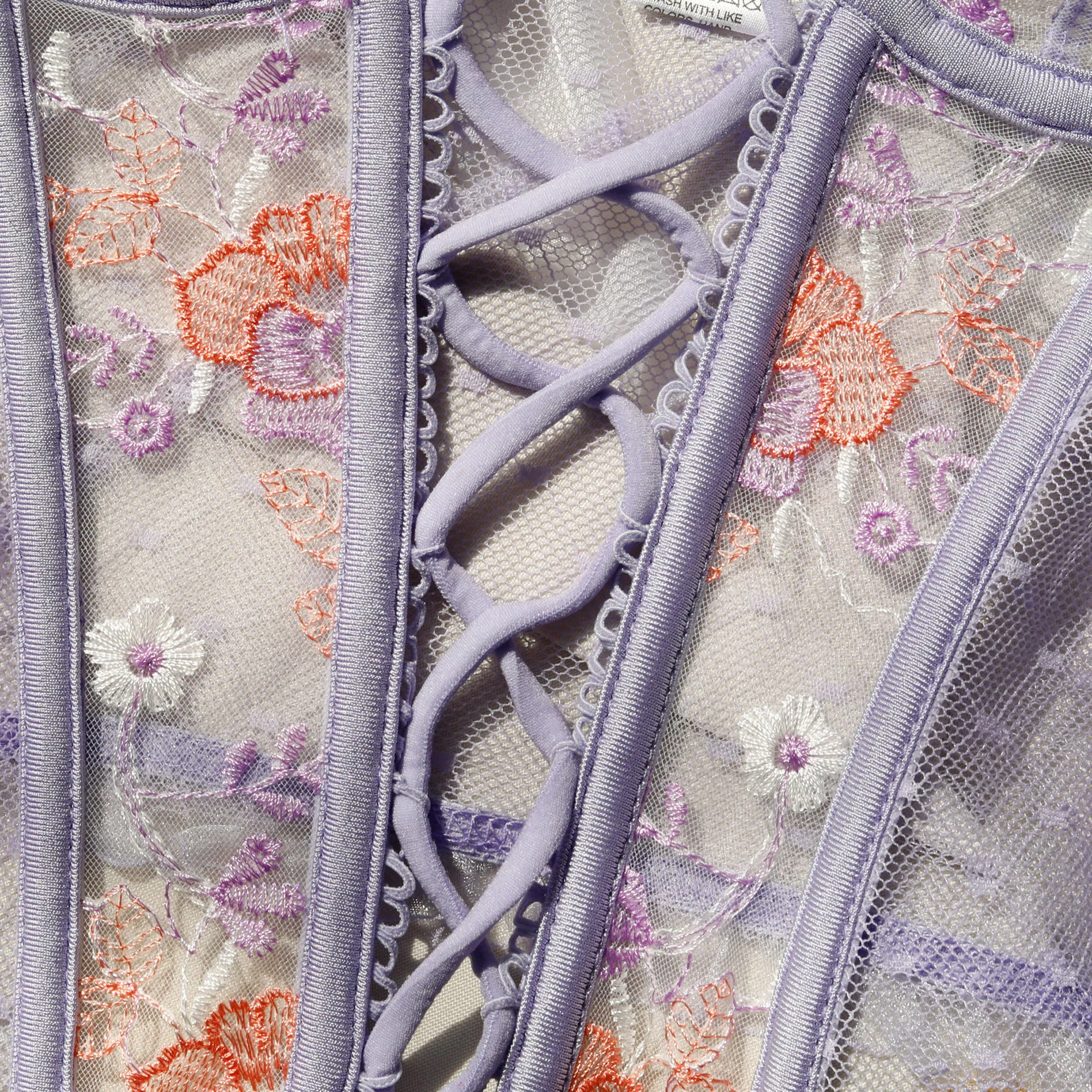 Sexy Transparent Embrodiary Underwear Set for Woman Wholesale Fishbone Front Straps Lingerie