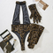 Wholesale Halter Deep-V Backless Underwear Set with Gloves Sexy Leopard Print Lingerie