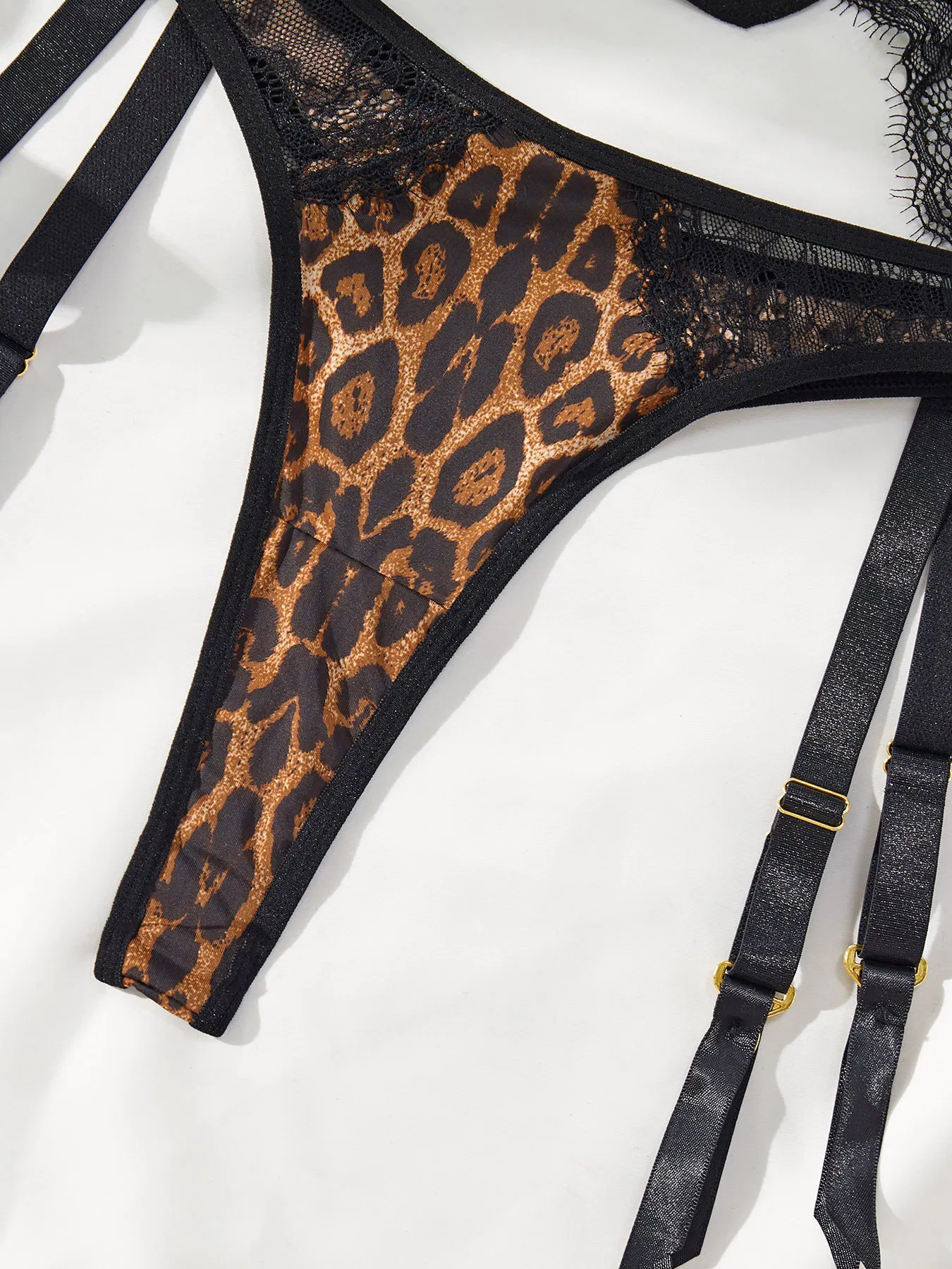 Wholesale Leopard Print Ultral-Thin Underwear Set Sexy Luxury Woman Lingerie