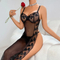 Sexy Embroidery See-Through Mesh Bra Panty Sets New Erotic Long Dress Woman Lingerie