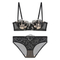 2025 Wholesale See-Through Lace Romantic Anti-Sagging Thongs Breathable Women Soft Bra Ultra-Thin Set Sexy Underwear Lingerie