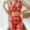 Wholesale Luxury Cross Hollow Underwear Set Sexy Heart Sequin Women's Lingerie