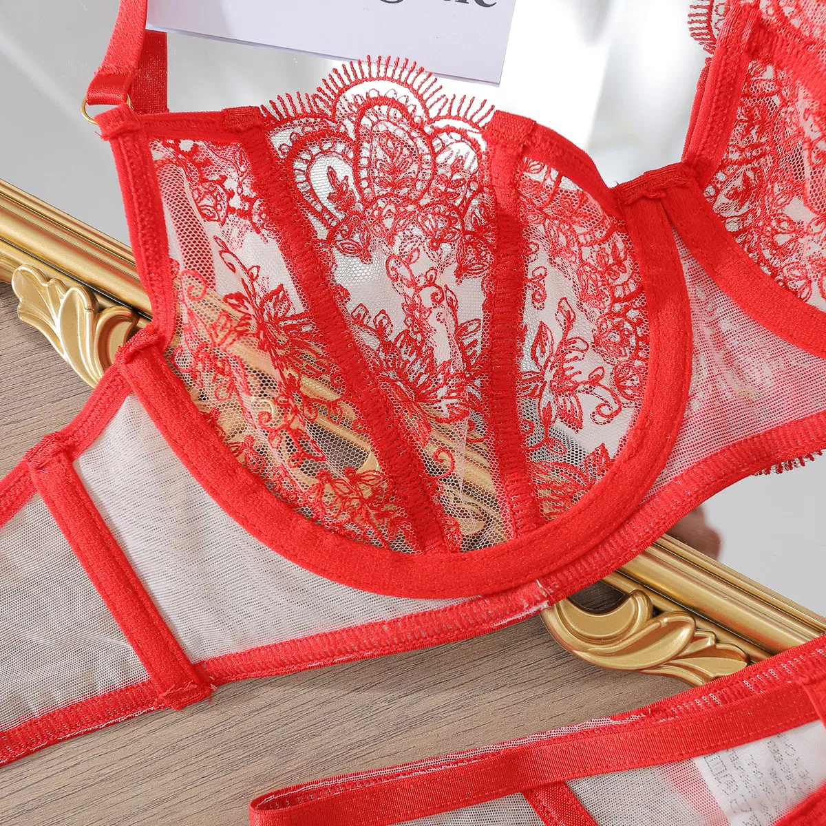 Sexy Erotic Transparent Woman Newest Underwear Set Hot Selling Embroidery Lingerie