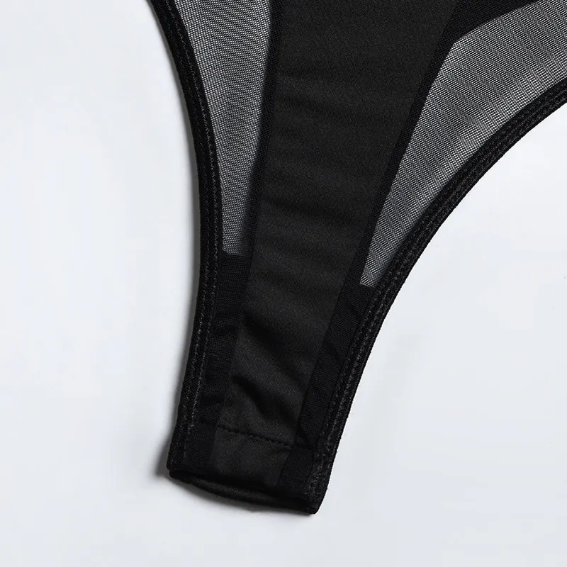 Sexy Luxury See Through Solid Color One Piece Lingerie New Luxury Woman Bodysuit