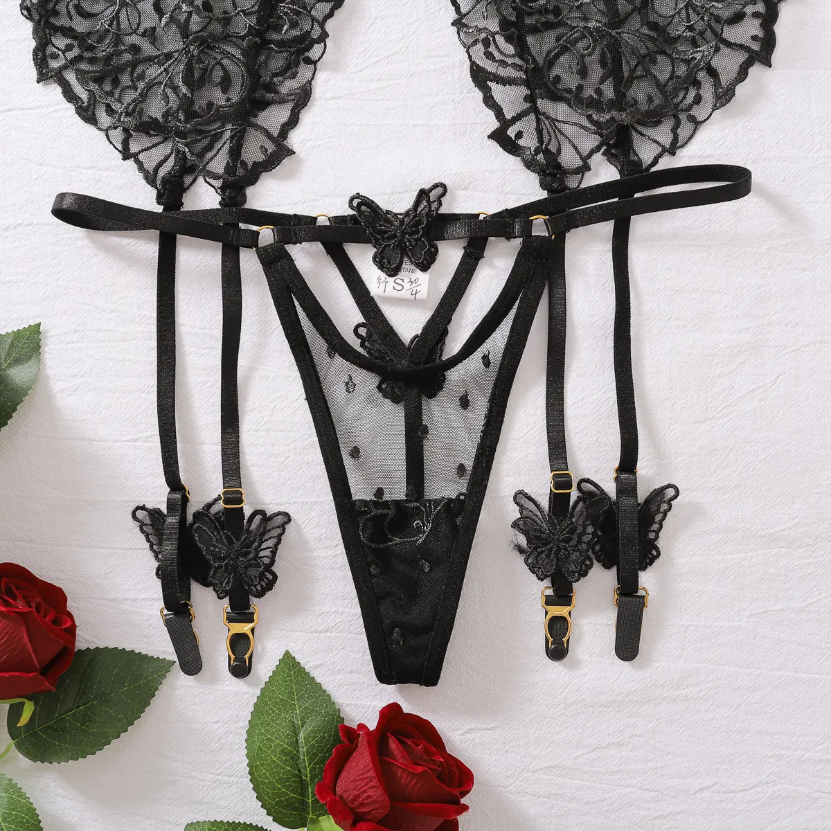 Best Selling Utral-Thin Embroidery Underwear Set Sexy See-Through Woman Lingerie