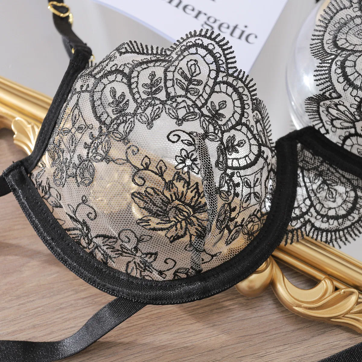 Hot Sale Eyelash Lace Embroidery Women Bra Set Sexy Erotic See-Through Mesh Lingerie