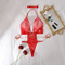 Hot Selling See Through Chain Neck Woman Lingerie Set Sexy Deep-V Chain Neck Bodysuit