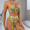 Sexy Lemon Embroidery Woman Bra Panty Set Wholesale Mesh Transparent Lingerie