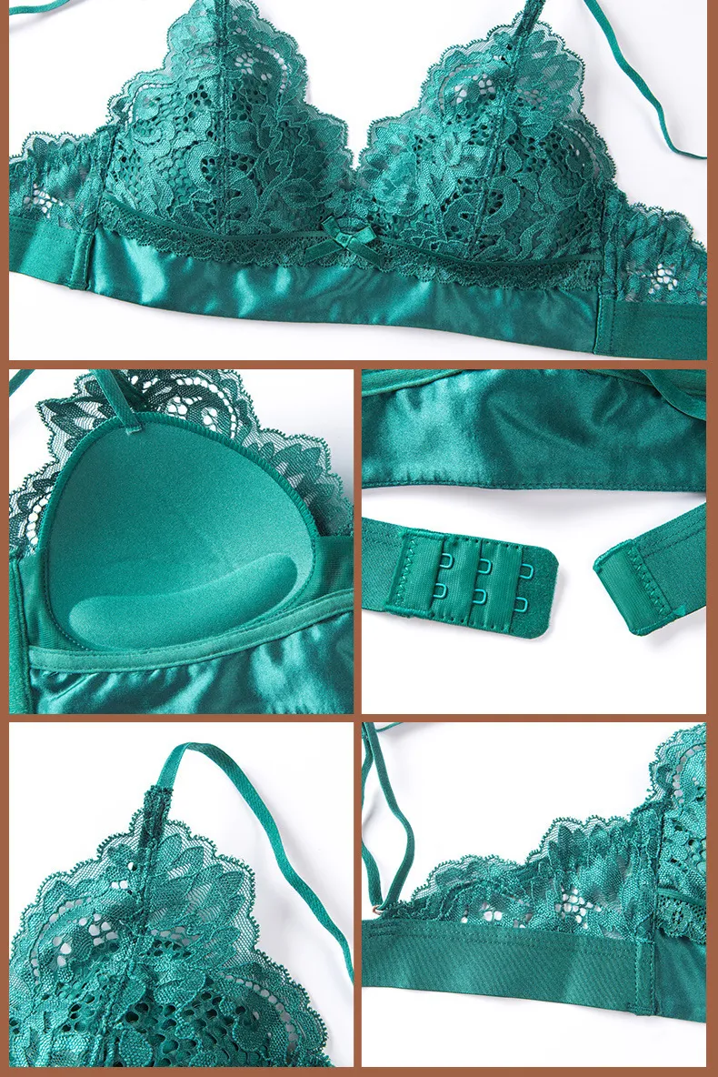 New Wholesale Seduction Triangular Cup Lace for Women Bra Breathable Ultra-Thin Sexy Underwear Set Lingerie