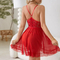 Wholesale Embroidered Lace V-Neck Woman Sleepwear Sexy Transparent Mesh Nightwear