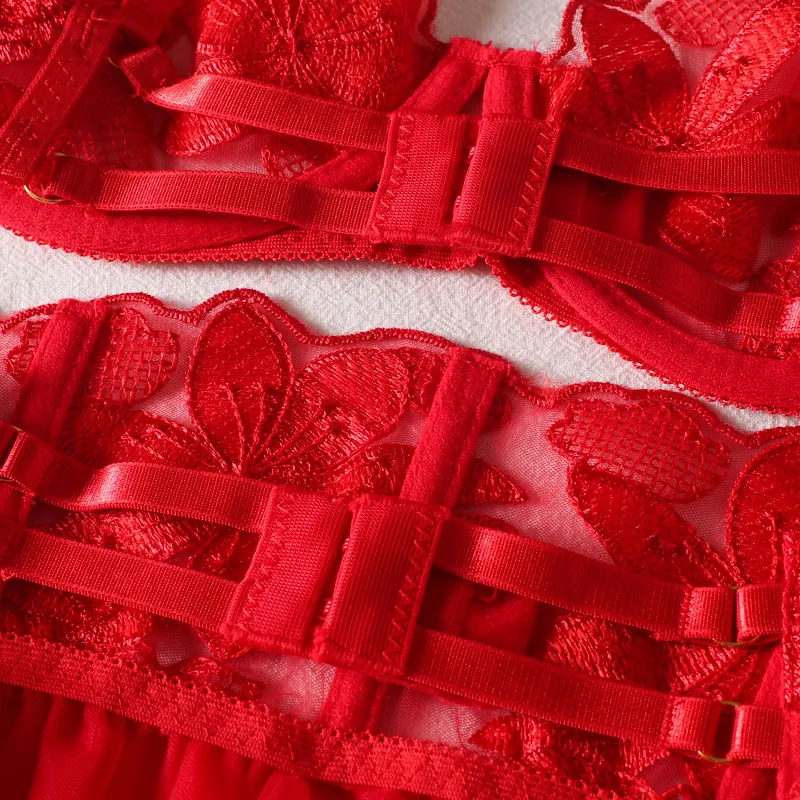 Women Sexy Newest Underwear Set Wholesale Transparent Mesh Skirt Lingerie