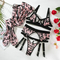 Sexy Leopard Print Mesh Hollow out Bra Set with Stocking New Style Women's Underwear Lingerie