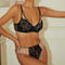 Sexy Mesh Lace Lingerie Push-up Breathable Plus Size Bra Panties Set for Women