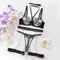 Wholesale Floral Embroidery See-Through Women Bra Set Sexy Necklace Metal Chain Lingerie