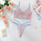 Factory Sell Fish-Bone Thin Perspective Mesh Bra Set Sexy High Quality Two Piece Woman Lingerie