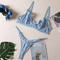 Sexy See-Through Ruffles and Bows Bra Set Hot Selling Delicate Solid Color Woman Lingerie