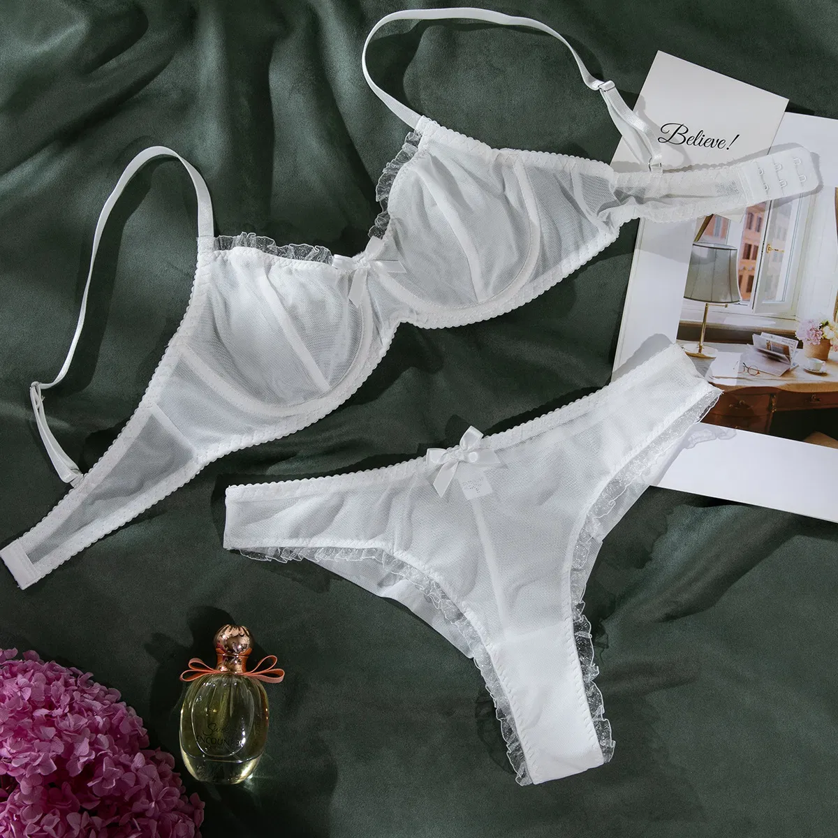 Wholesale See-Through Mesh Underwear Set Sexy Plus Size Woman's Lingerie