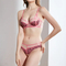 Wholesale French Hollow out See-Through Cheetah Print Ruched Breathable Ultra-Thin Gathering Bra Set Underwear Sexy Lingerie
