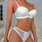 Wholesale New Style French Eyelash Lace Breathable Ultra-Thin Gathering Bra Set Underwear Sexy Lingerie