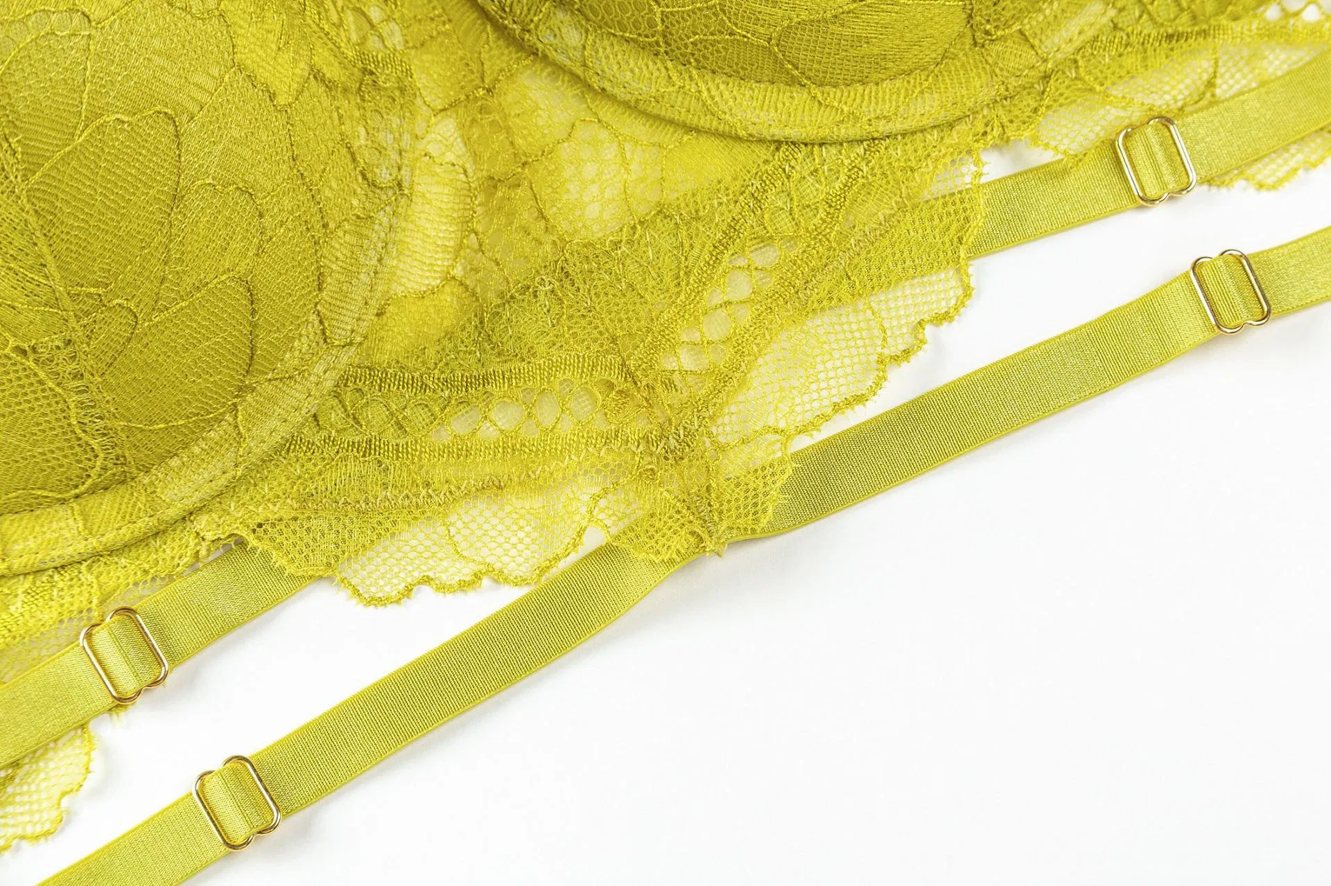 Wholesale French Hollow out Embroidery Lace Trim Sexy Breathable Ultra-Thin Gathering Bra Set Underwear Lingerie