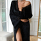 Wholesale Long-Sleeved Sleepwear Nightwear Sexy Microfiber Lace Woman's Robe
