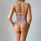 New Style Pink Leopard Print Women Bra Set Sexy Bow Tie One Piece Lingerie