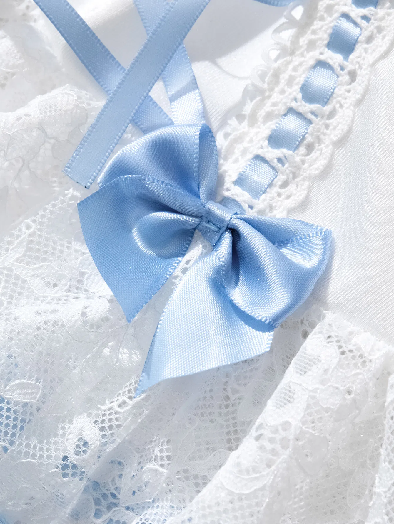 Wholesale Bow Tie Underwear Set for Woman Sexy See-Through Short Skirt Lingerie