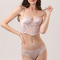 French Solid Color Satin Embroidery Lace Trim Sexy Breathable Patchwork Vest Gathering Bra Underwear Set Sexy Lingerie