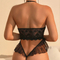 Wholesale Deep V Embroidered Lace Underwear Set for Woman Sexy Prspective Mesh Lingerie