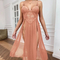 Sexy See Through Mesh Long Lingerie Women Sleepwear Hot V-Neck Embroidered Lace Nightwear