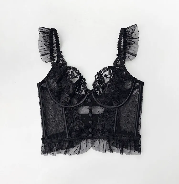 Sexy Wholesale Underwear Embroidered French Ultra-Thin Set for Women Lace Soft Bra Lingerie