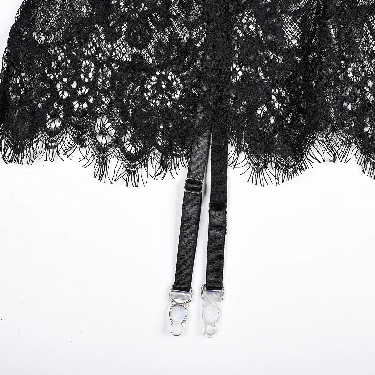 Wholesale See Through Eyelash Lace Underwear Set Sexy Suspender Skirt Woman Lingerie