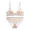 2025 Mesh Embroidery Contrasting Color Lace Seduction Lace for Women Soft Bra Breathable Ultra-Thin Set Sexy Underwear Lingerie