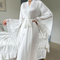 Wholesale Satin Lace Long Sleeved Women's Sleepwear Sexy High Quality Soft and Silky Robe
