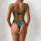 Hot Erotic Snakeskin Pattern 2 PCS Underwear Set Sexy Transparent Mesh Woman Lingerie