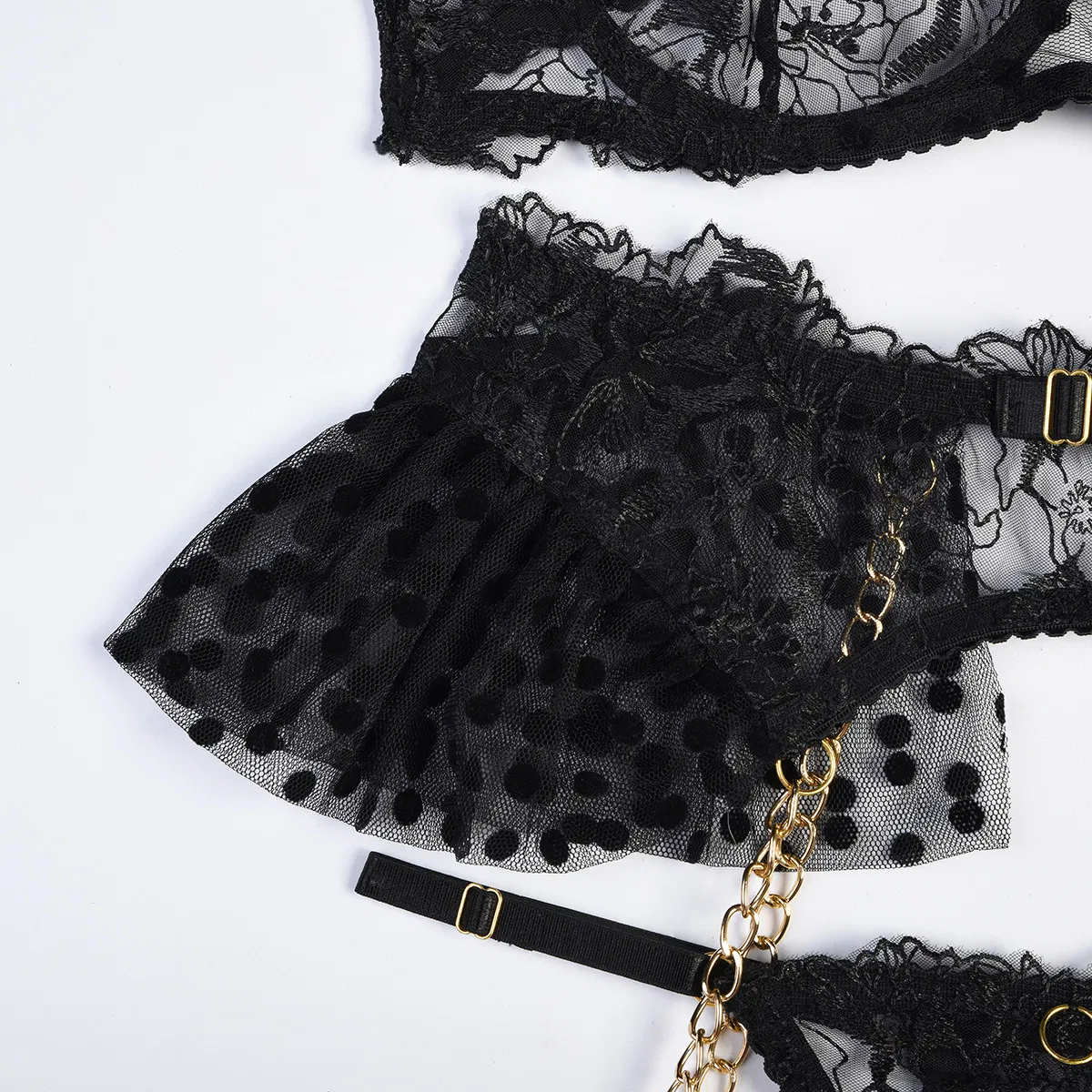 Wholesale Floral Embroidery Lace Women Bra Set Sexy Transparent Thin Lingerie