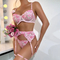 Wholesale Ultra-Thin Flower Embroidery Lace Underwear Set Sexy See-Through Mesh Woman Lingerie