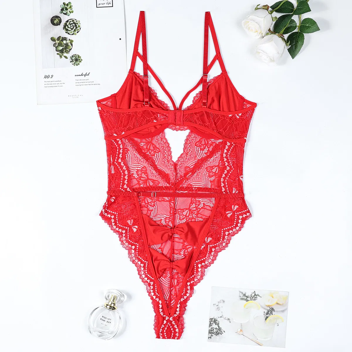Wholesale Embroidered Underwear Set for Woman Sexy Hollow out See-Through Mesh Lingerie